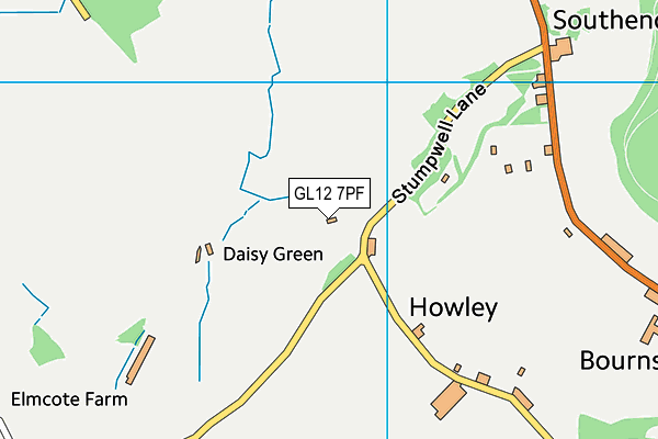 GL12 7PF map - OS VectorMap District (Ordnance Survey)