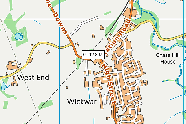 King George V Playing Fields (Wickwar) map (GL12 8JZ) - OS VectorMap District (Ordnance Survey)