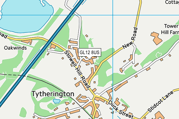 GL12 8US map - OS VectorMap District (Ordnance Survey)