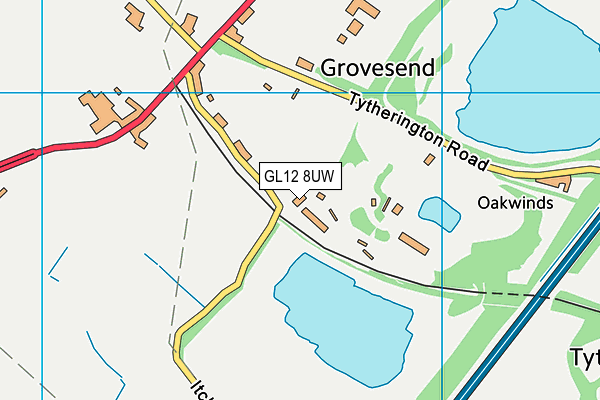 GL12 8UW map - OS VectorMap District (Ordnance Survey)