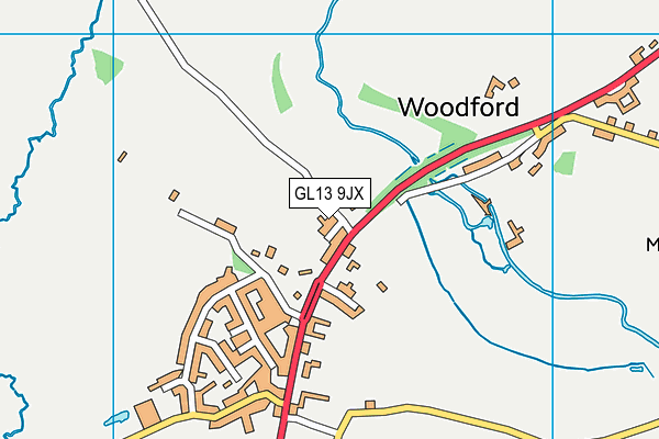 Stone with Woodford Church of England Primary School map (GL13 9JX) - OS VectorMap District (Ordnance Survey)