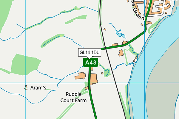 GL14 1DU map - OS VectorMap District (Ordnance Survey)