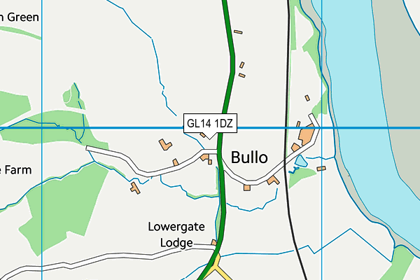 GL14 1DZ map - OS VectorMap District (Ordnance Survey)