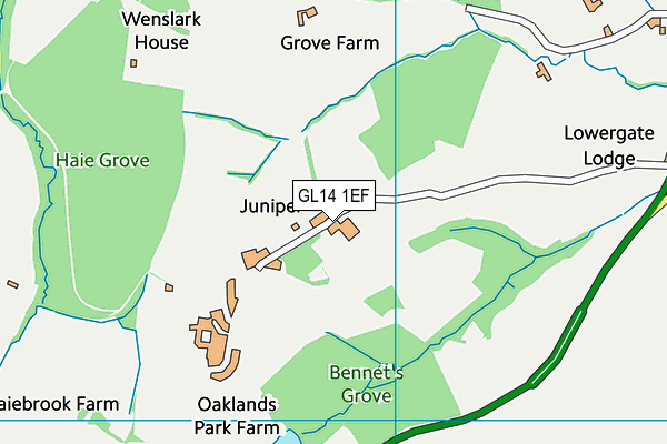 GL14 1EF map - OS VectorMap District (Ordnance Survey)