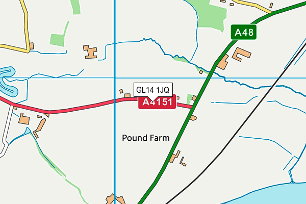 GL14 1JQ map - OS VectorMap District (Ordnance Survey)