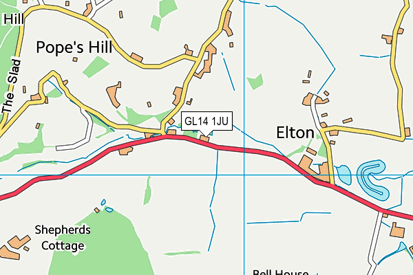 Red Hill Extreme map (GL14 1JU) - OS VectorMap District (Ordnance Survey)