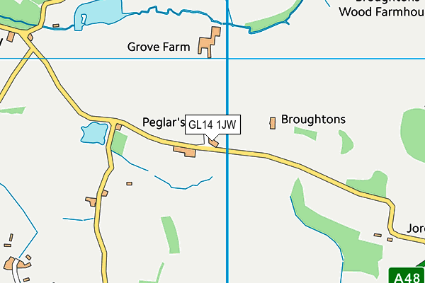 GL14 1JW map - OS VectorMap District (Ordnance Survey)