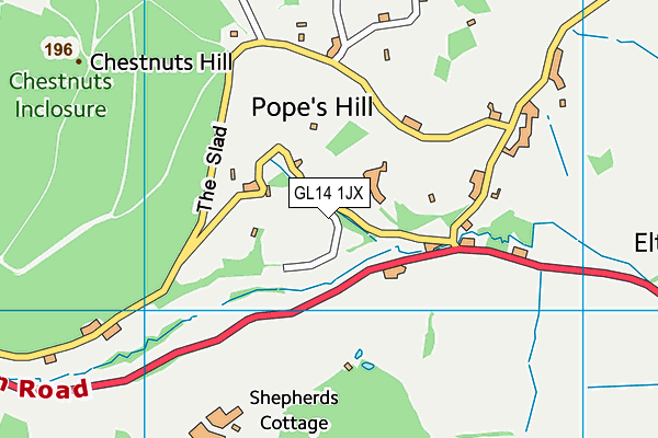 GL14 1JX map - OS VectorMap District (Ordnance Survey)