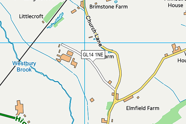 GL14 1NE map - OS VectorMap District (Ordnance Survey)