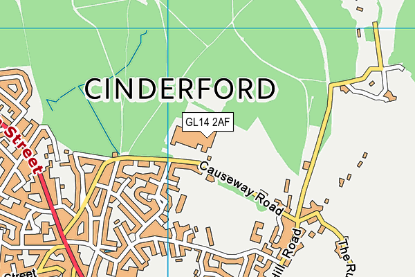 Freedom Leisure Cinderford map (GL14 2AF) - OS VectorMap District (Ordnance Survey)