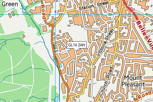 GL14 2AH map - OS VectorMap District (Ordnance Survey)