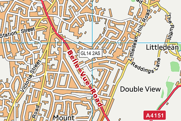 GL14 2AS map - OS VectorMap District (Ordnance Survey)