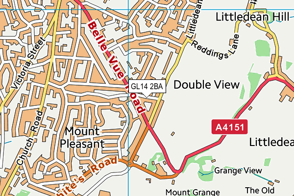 GL14 2BA map - OS VectorMap District (Ordnance Survey)