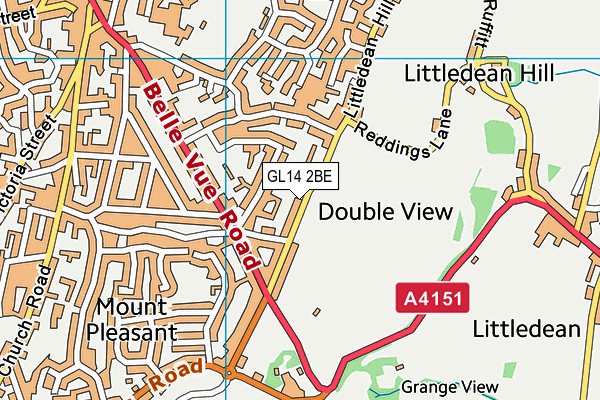 GL14 2BE map - OS VectorMap District (Ordnance Survey)