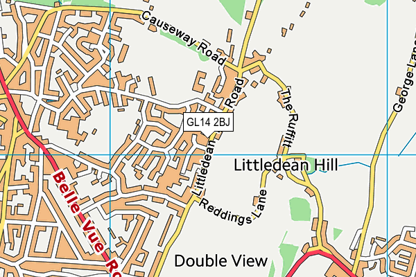 GL14 2BJ map - OS VectorMap District (Ordnance Survey)