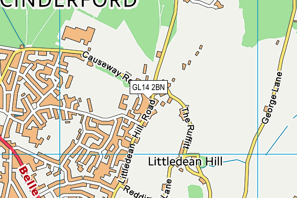 GL14 2BN map - OS VectorMap District (Ordnance Survey)