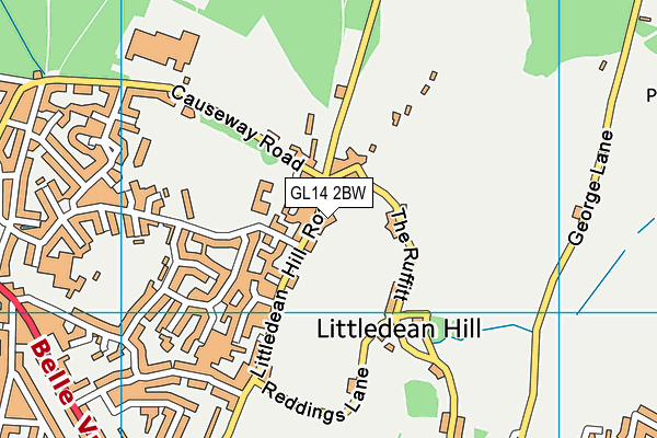 GL14 2BW map - OS VectorMap District (Ordnance Survey)