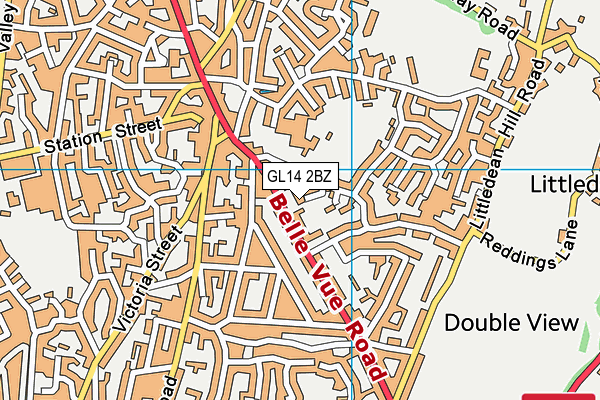 GL14 2BZ map - OS VectorMap District (Ordnance Survey)