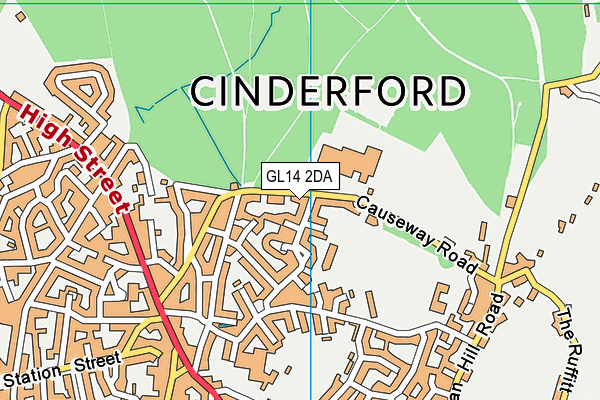 GL14 2DA map - OS VectorMap District (Ordnance Survey)