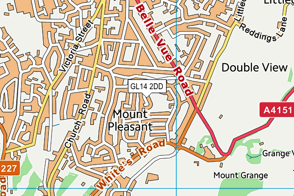 GL14 2DD map - OS VectorMap District (Ordnance Survey)