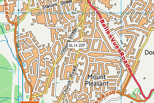 GL14 2DF map - OS VectorMap District (Ordnance Survey)