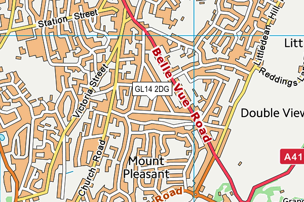 GL14 2DG map - OS VectorMap District (Ordnance Survey)
