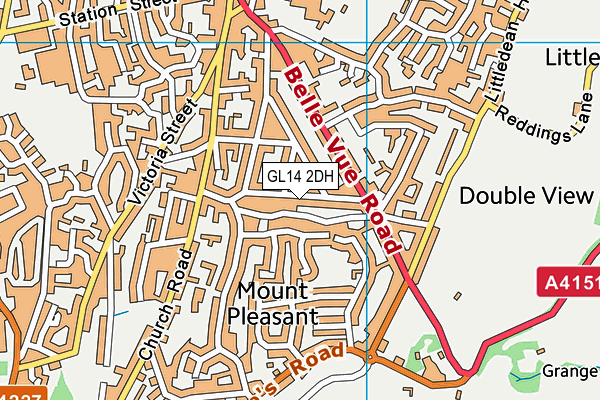 GL14 2DH map - OS VectorMap District (Ordnance Survey)