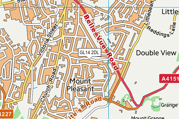 GL14 2DL map - OS VectorMap District (Ordnance Survey)