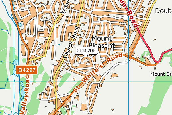 GL14 2DP map - OS VectorMap District (Ordnance Survey)