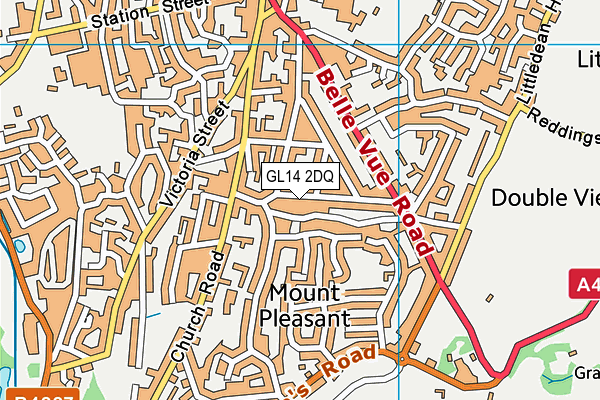 GL14 2DQ map - OS VectorMap District (Ordnance Survey)