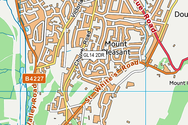 GL14 2DR map - OS VectorMap District (Ordnance Survey)