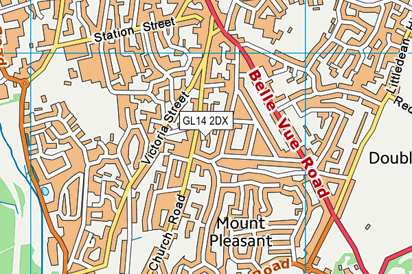 GL14 2DX map - OS VectorMap District (Ordnance Survey)