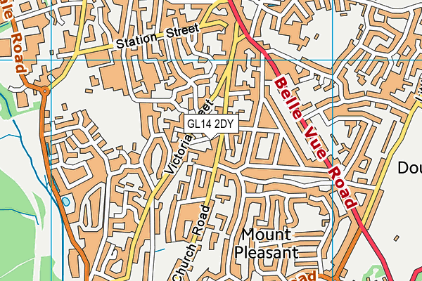 GL14 2DY map - OS VectorMap District (Ordnance Survey)