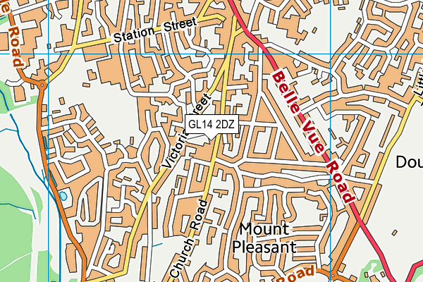 GL14 2DZ map - OS VectorMap District (Ordnance Survey)