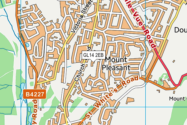 GL14 2EB map - OS VectorMap District (Ordnance Survey)