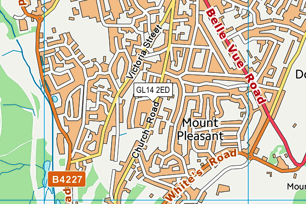 GL14 2ED map - OS VectorMap District (Ordnance Survey)