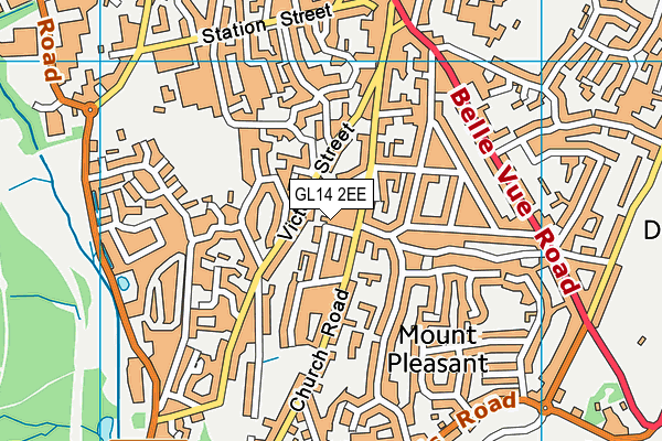 GL14 2EE map - OS VectorMap District (Ordnance Survey)