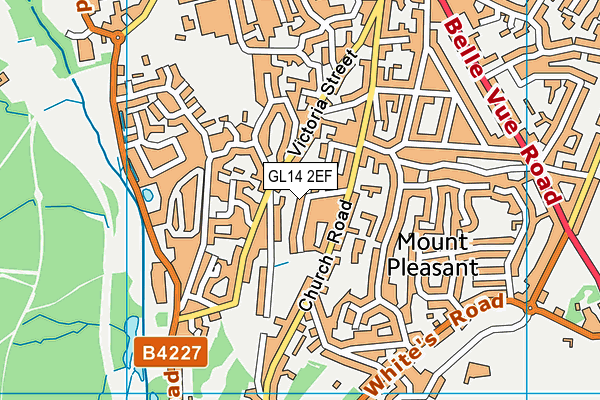 GL14 2EF map - OS VectorMap District (Ordnance Survey)
