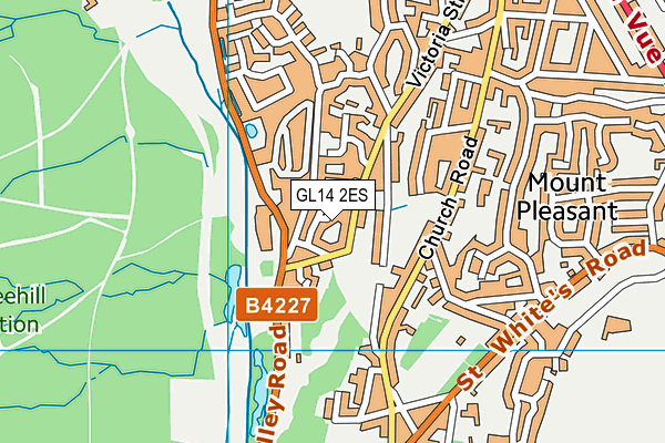 GL14 2ES map - OS VectorMap District (Ordnance Survey)