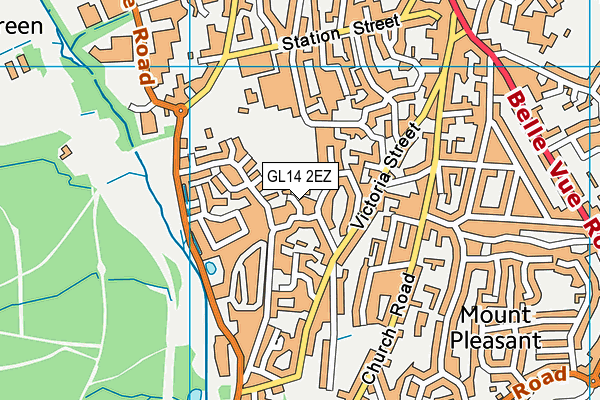 GL14 2EZ map - OS VectorMap District (Ordnance Survey)