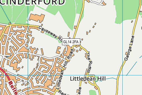 GL14 2FA map - OS VectorMap District (Ordnance Survey)