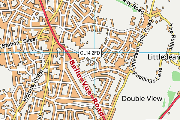 GL14 2FD map - OS VectorMap District (Ordnance Survey)