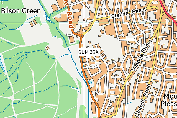 GL14 2GA map - OS VectorMap District (Ordnance Survey)