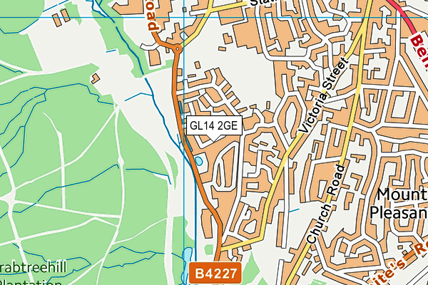 GL14 2GE map - OS VectorMap District (Ordnance Survey)