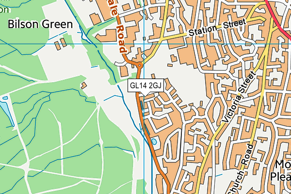 GL14 2GJ map - OS VectorMap District (Ordnance Survey)