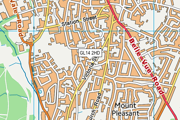 GL14 2HD map - OS VectorMap District (Ordnance Survey)