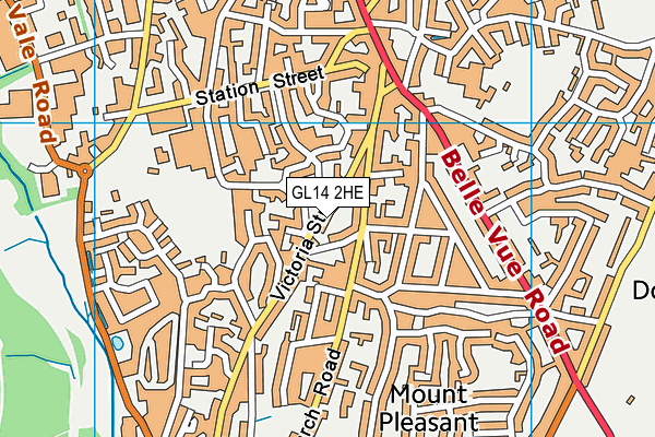 GL14 2HE map - OS VectorMap District (Ordnance Survey)