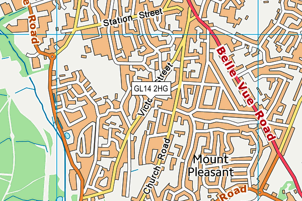 GL14 2HG map - OS VectorMap District (Ordnance Survey)