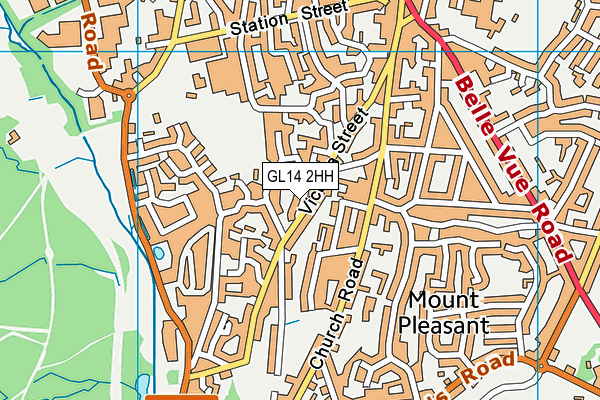 GL14 2HH map - OS VectorMap District (Ordnance Survey)