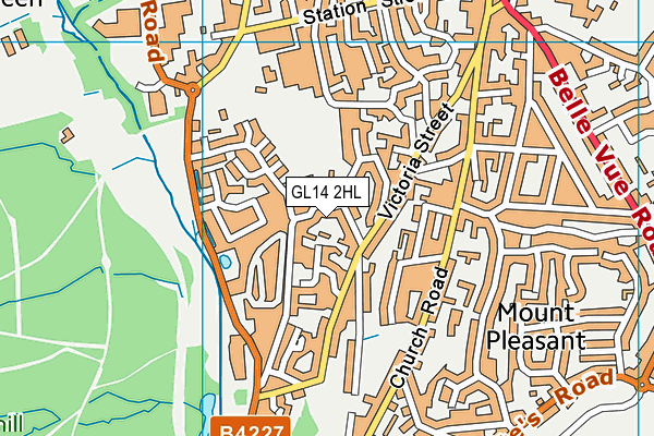 GL14 2HL map - OS VectorMap District (Ordnance Survey)